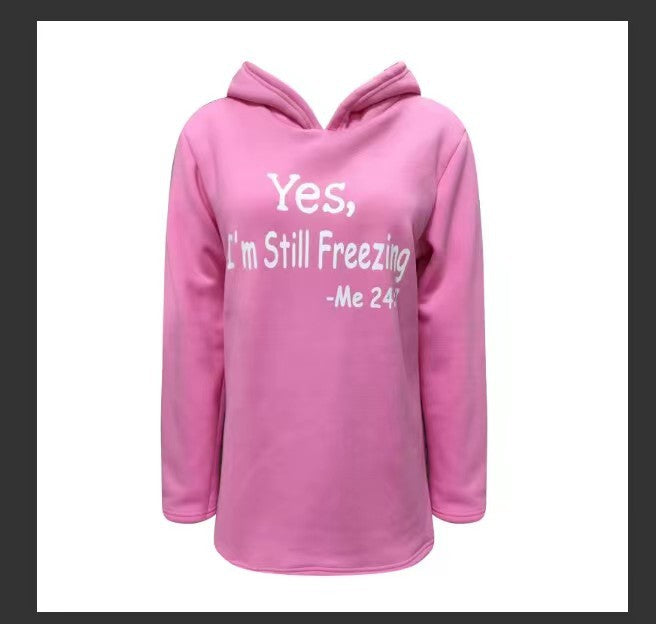 Cozy Plush Long Sleeve Offset Print Pullover Sweater