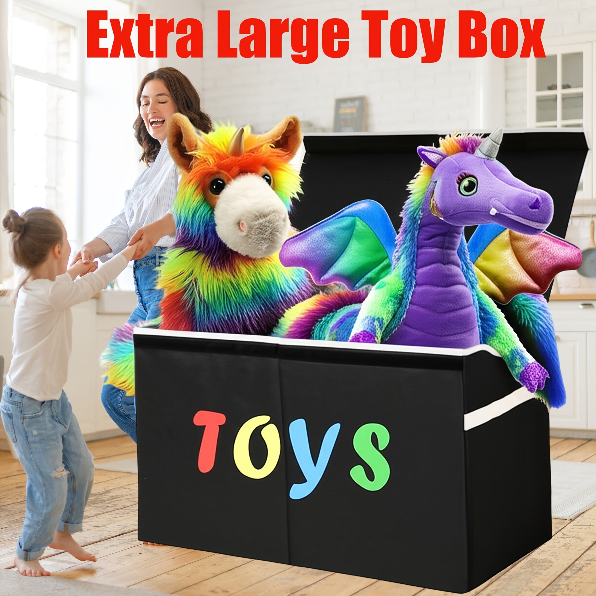 Extra Large Collapsible Storage Box with Lids – Sturdy Kids Chest