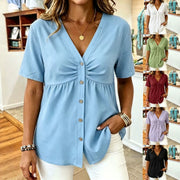 Soft V-Neck Short Sleeve Tee for Women