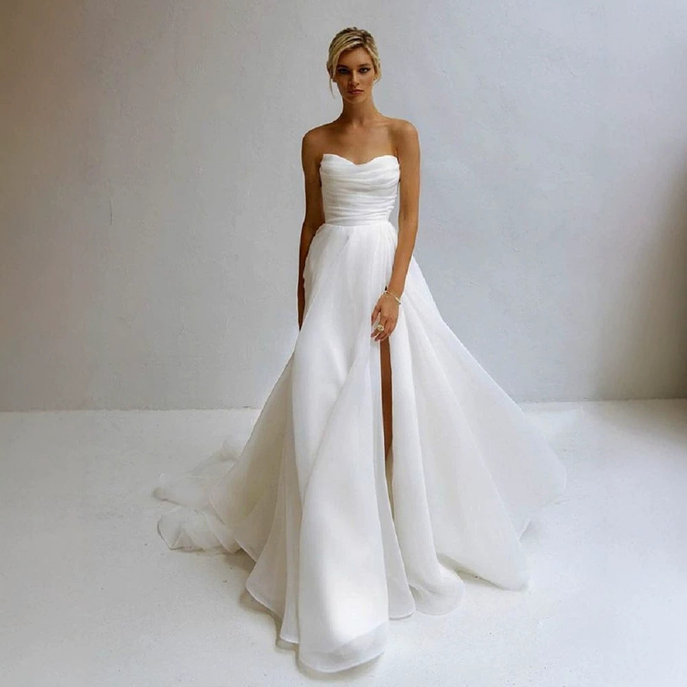 French-Style Strapless Elegant Wedding Dress