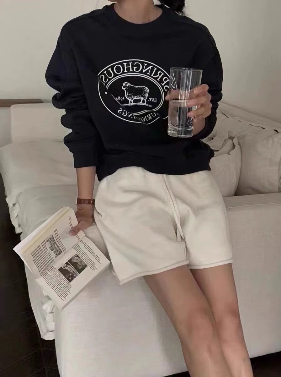 Cozy Embroidered Fleece Pullover Sweatshirt