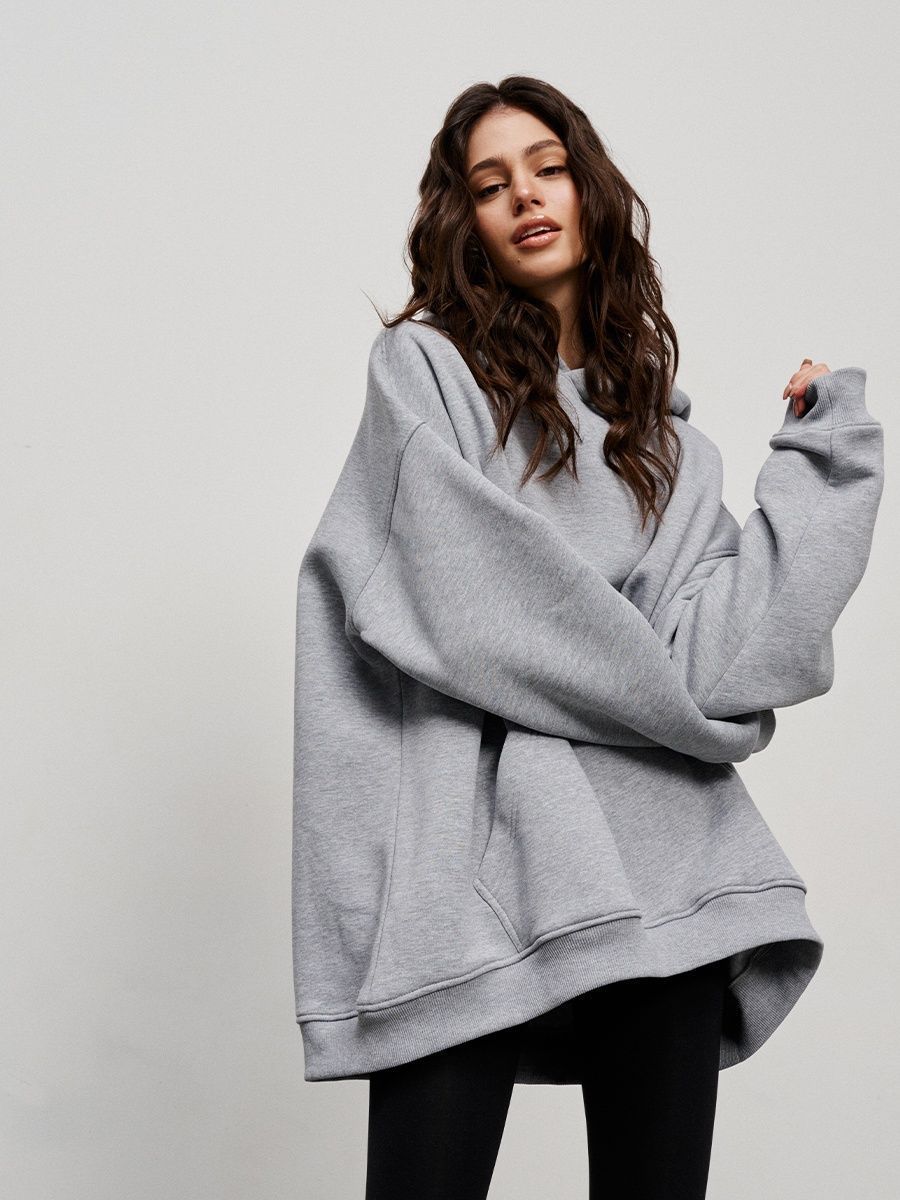 Cozy Oversized Fleece Hoodie with Pockets