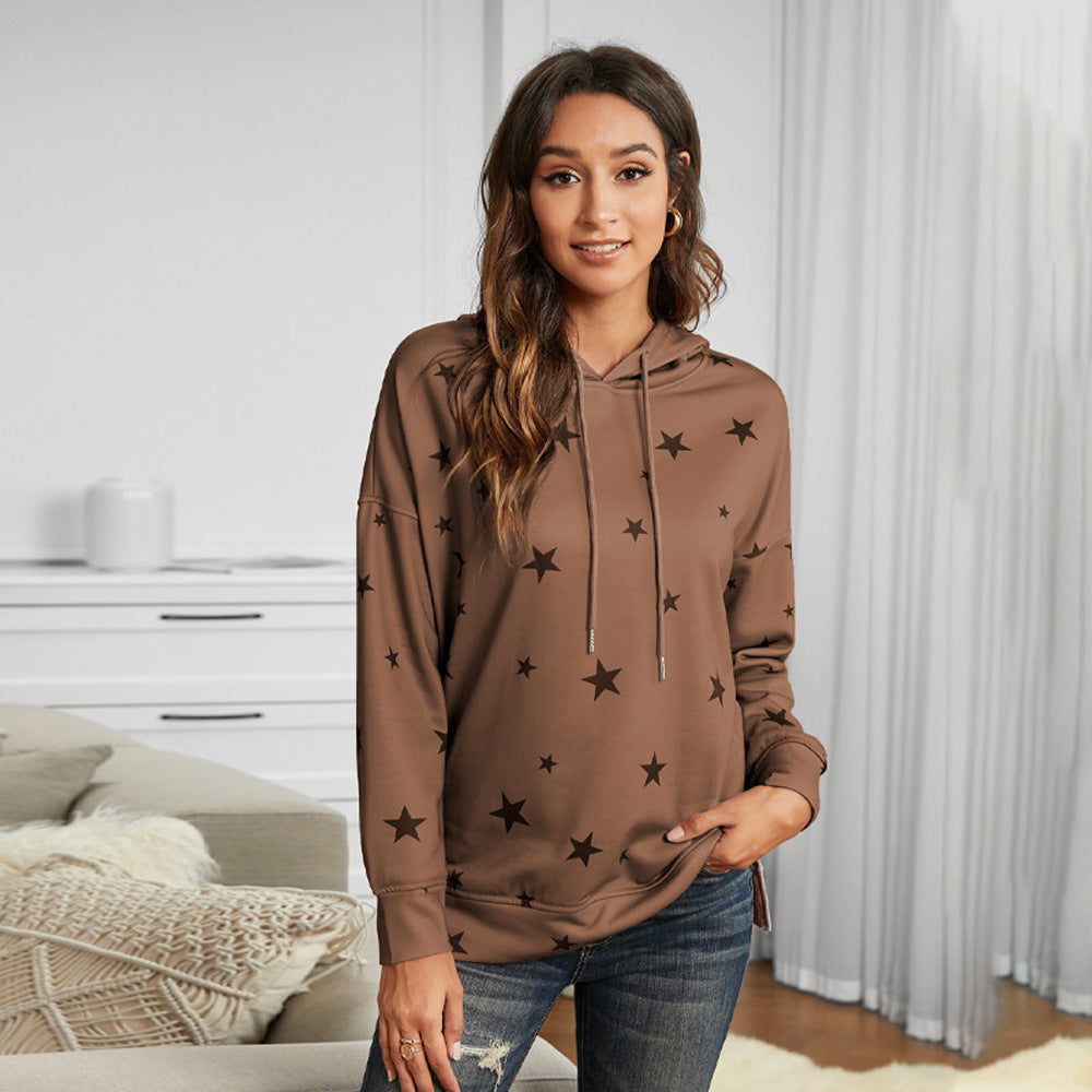 Casual V-Neck Long Sleeve Print Top for Women