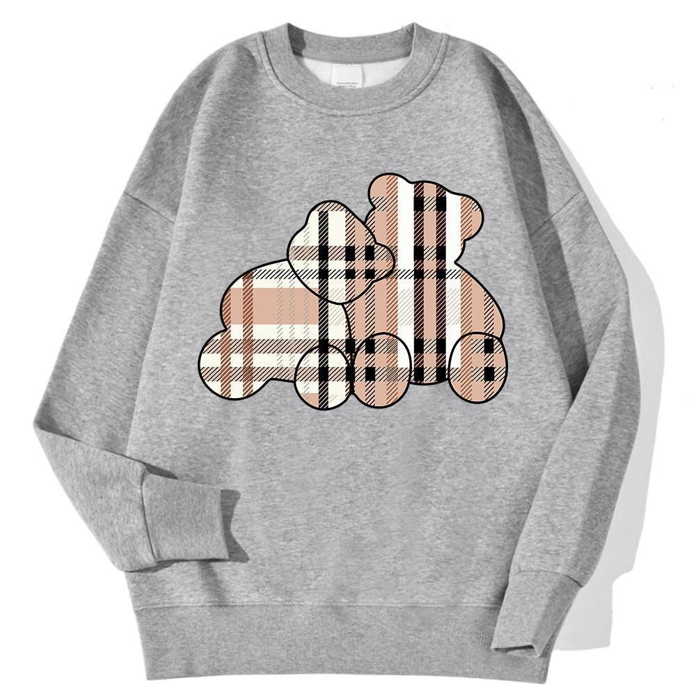 Cute Floral Bear Long Sleeve Pullover Sweater