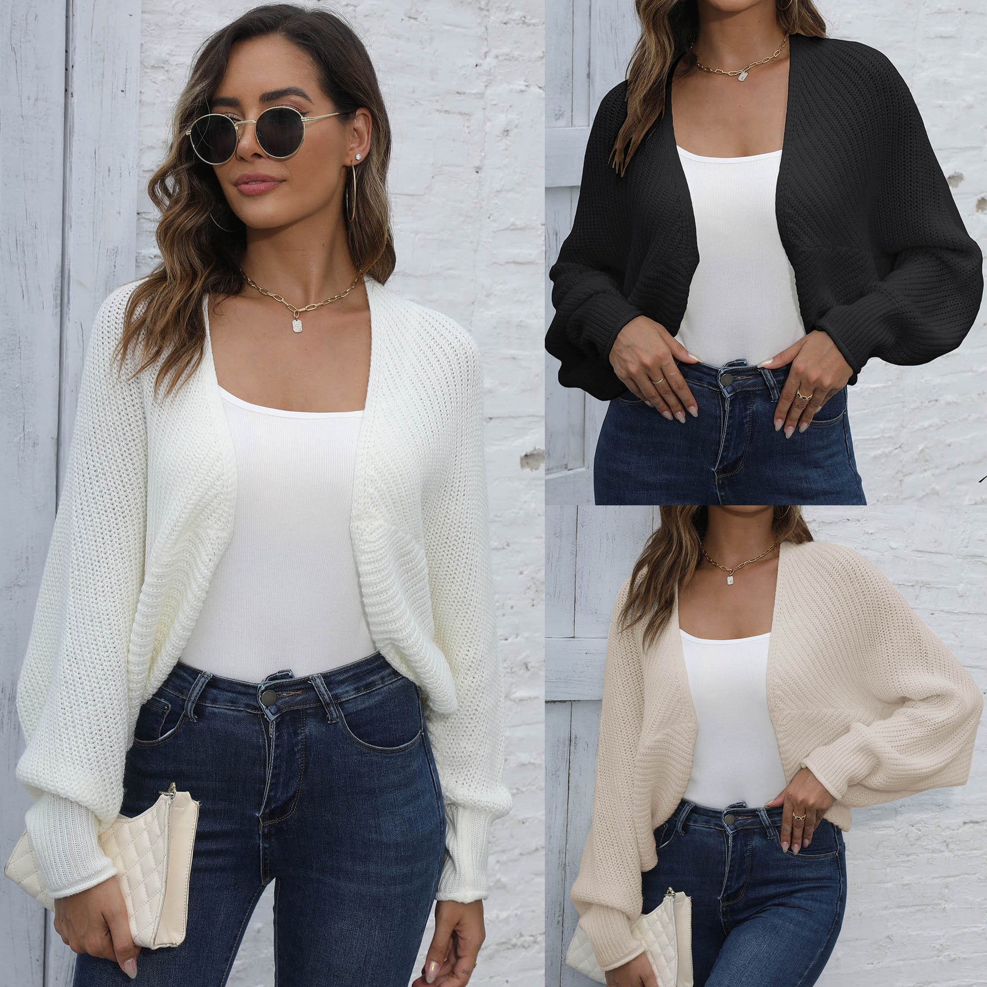 Irregular Batwing Sleeve Short Jacket – Trendy Streetwear Cardigan