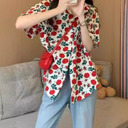 Women's Loose Casual Hawaiian Floral Shirt