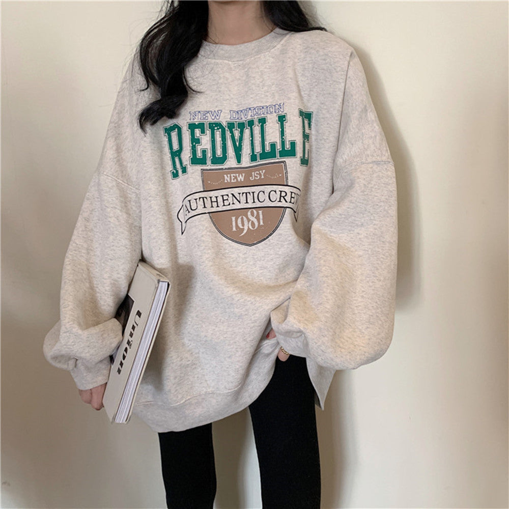Women's Lightweight Letter Print Long Sleeve Sweatshirt