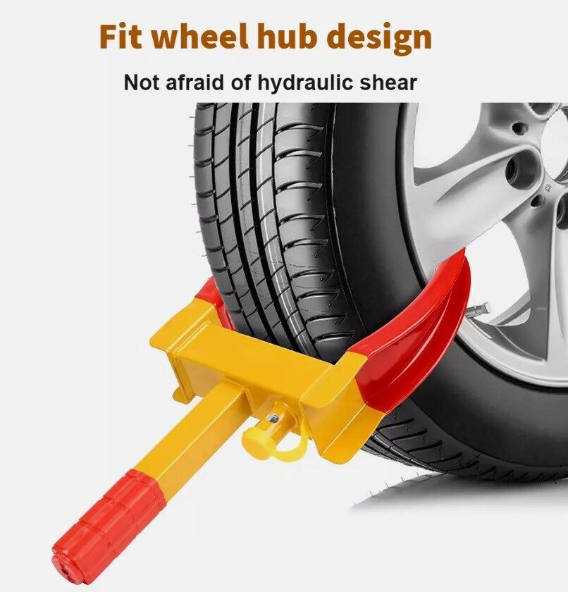 Secure Your Ride with Heavy Duty Adjustable Wheel Lock Clamp
