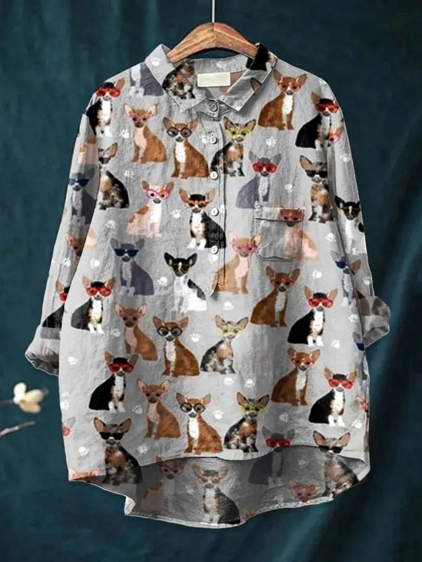 Casual Long Sleeve Shirt Animal Print Hawaiian Long Sleeve Shirt