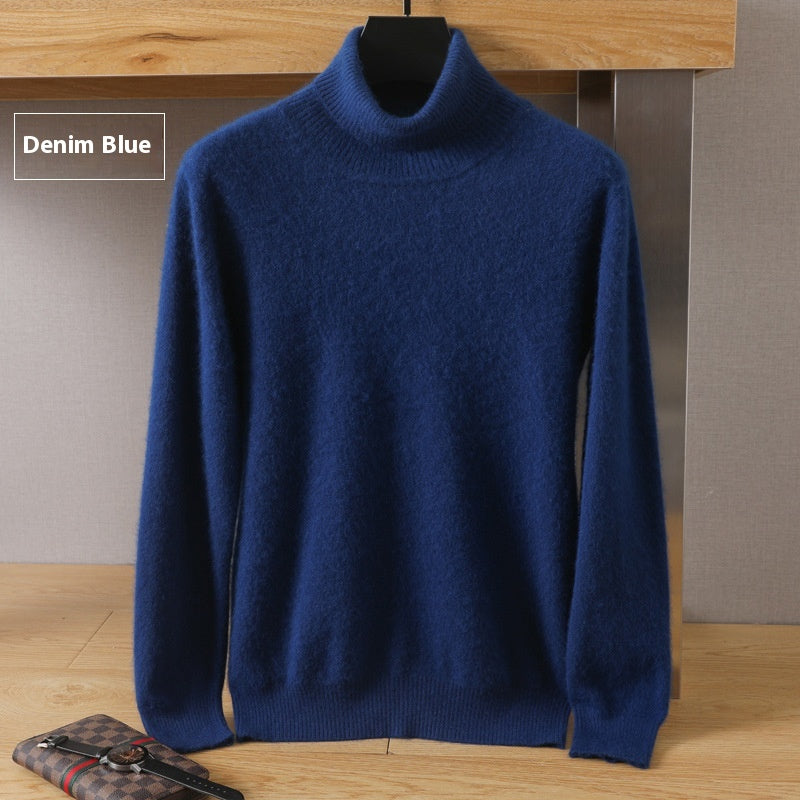 Men's Cozy High-Collar Solid Pullover Sweater