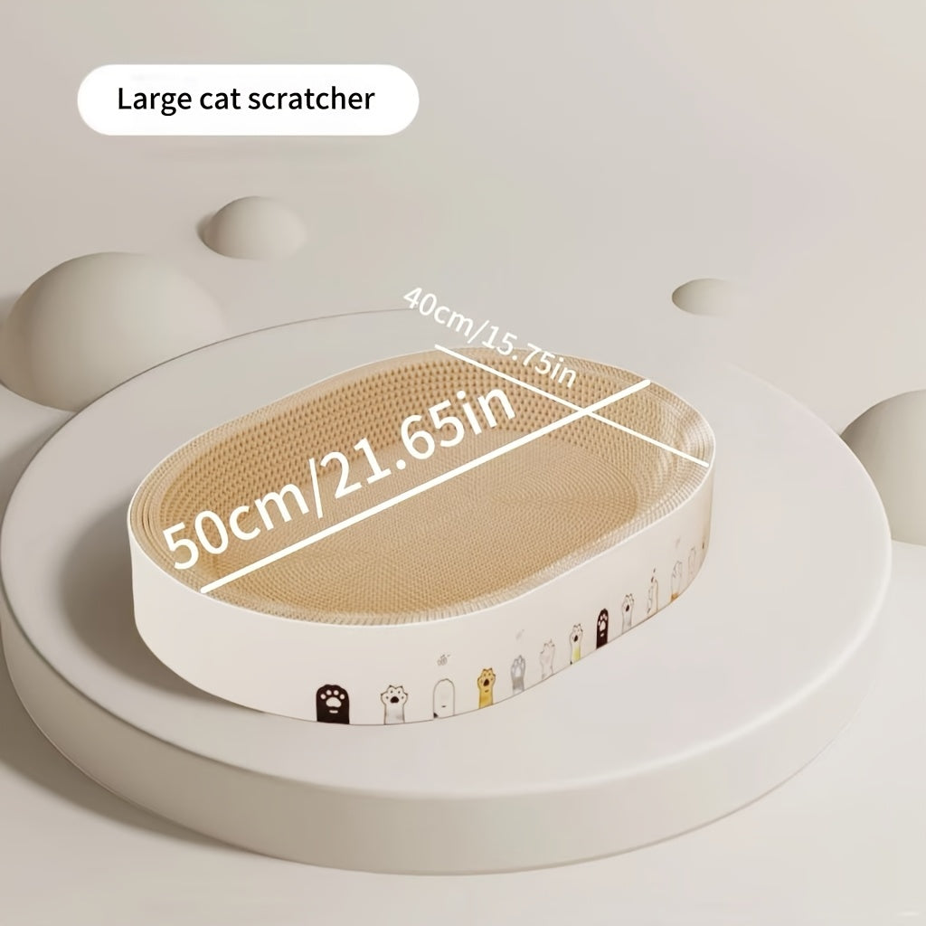 Extra-large Cat Scratcher For Big Cats - Durable Corrugated Cardboard Design, Scratch-resistant & Wear-resistant, All-season Use For Claw Grinding, Resting & Play, Cute Cat Bed With Plush Cushion &