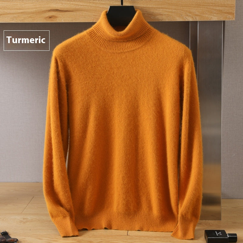 Men's Cozy High-Collar Solid Pullover Sweater
