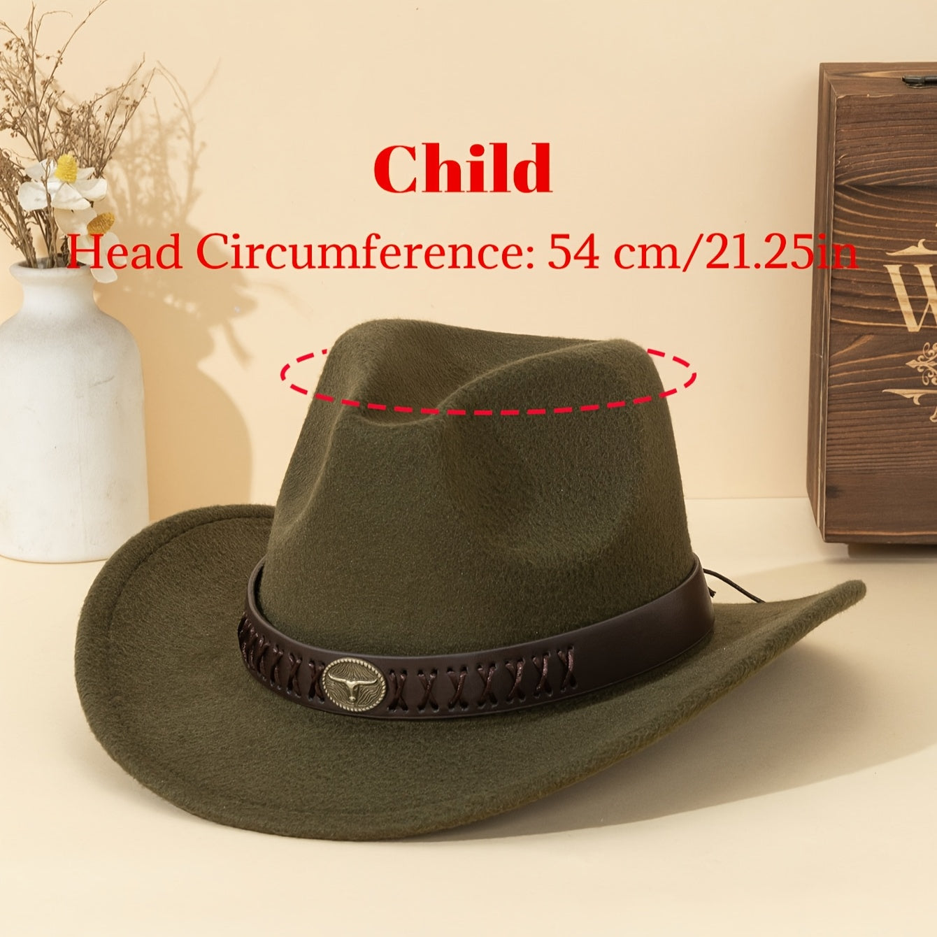 Retro Felt Hat with Brown Accents – Multi-Size Parent-Child Wear
