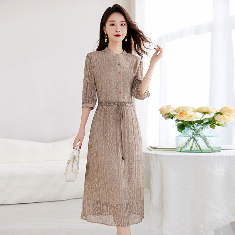 Luxury Mulberry Silk Floral Embroidered Midi Skirt