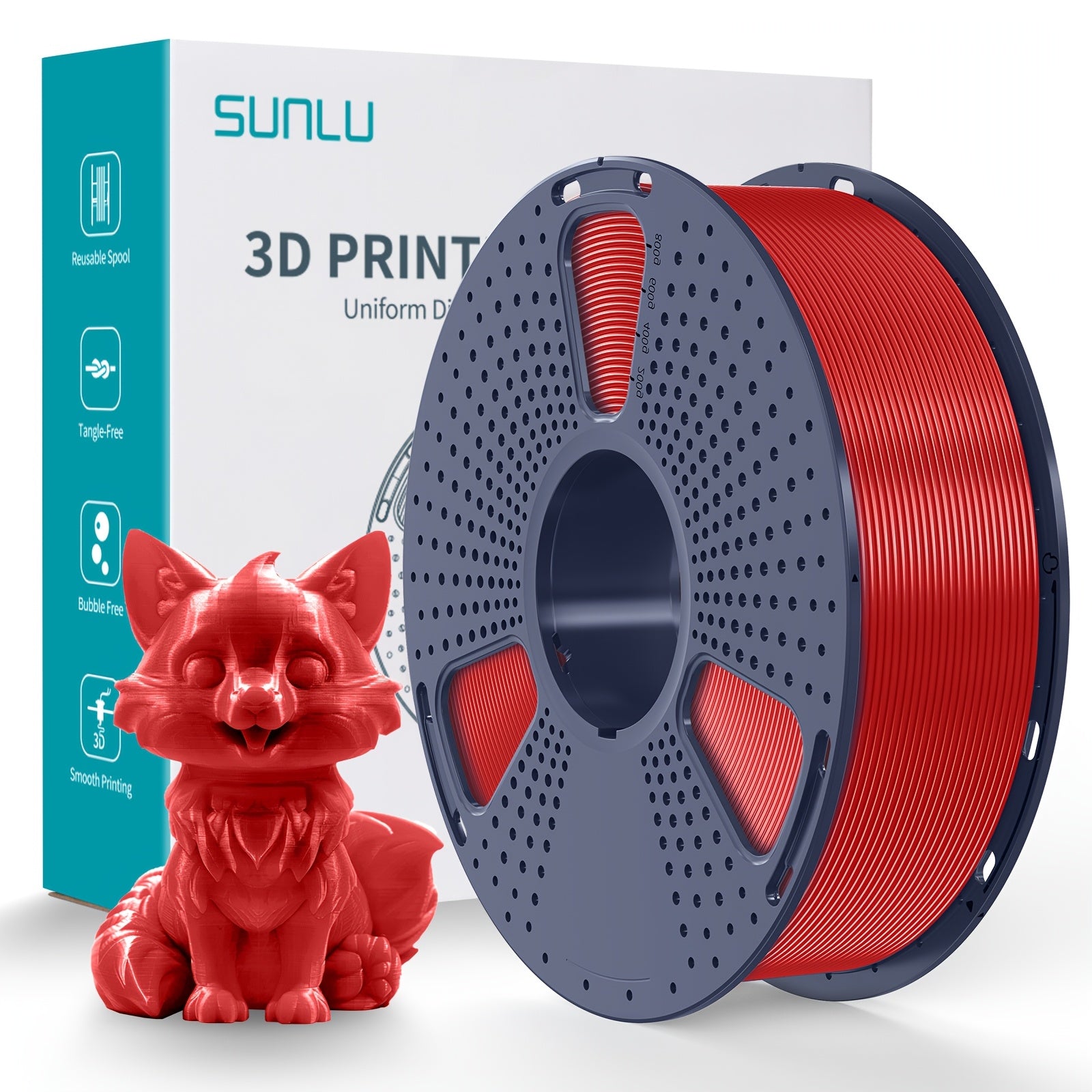 High Toughness PETG 3D Printer Filament, 1.75 mm ±0.02 mm, 1 kg Spool (2.2 lb) – Less Stringing, Smooth Layer Adhesion, Indoor & Outdoor Use