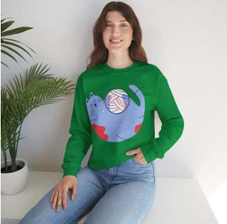 Chic Printed Round Neck Loose Sweatshirt for Women