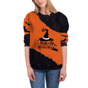 Women's Funny Pumpkin Halloween Graphic Long-Sleeve Sweater