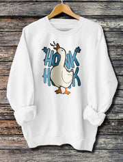 Women's Funny Honk Honk Printed Long Sleeve Hoodie