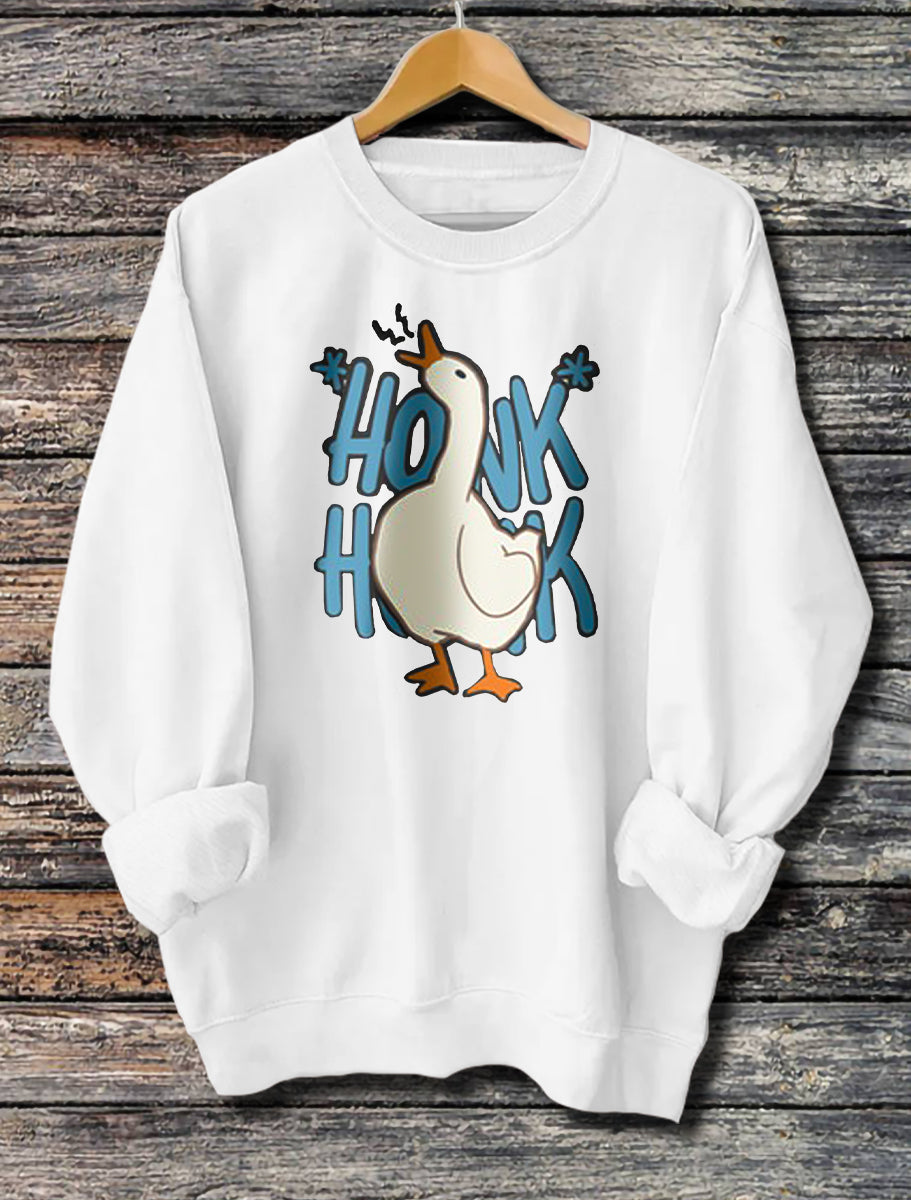 Women's Funny Honk Honk Printed Long Sleeve Hoodie
