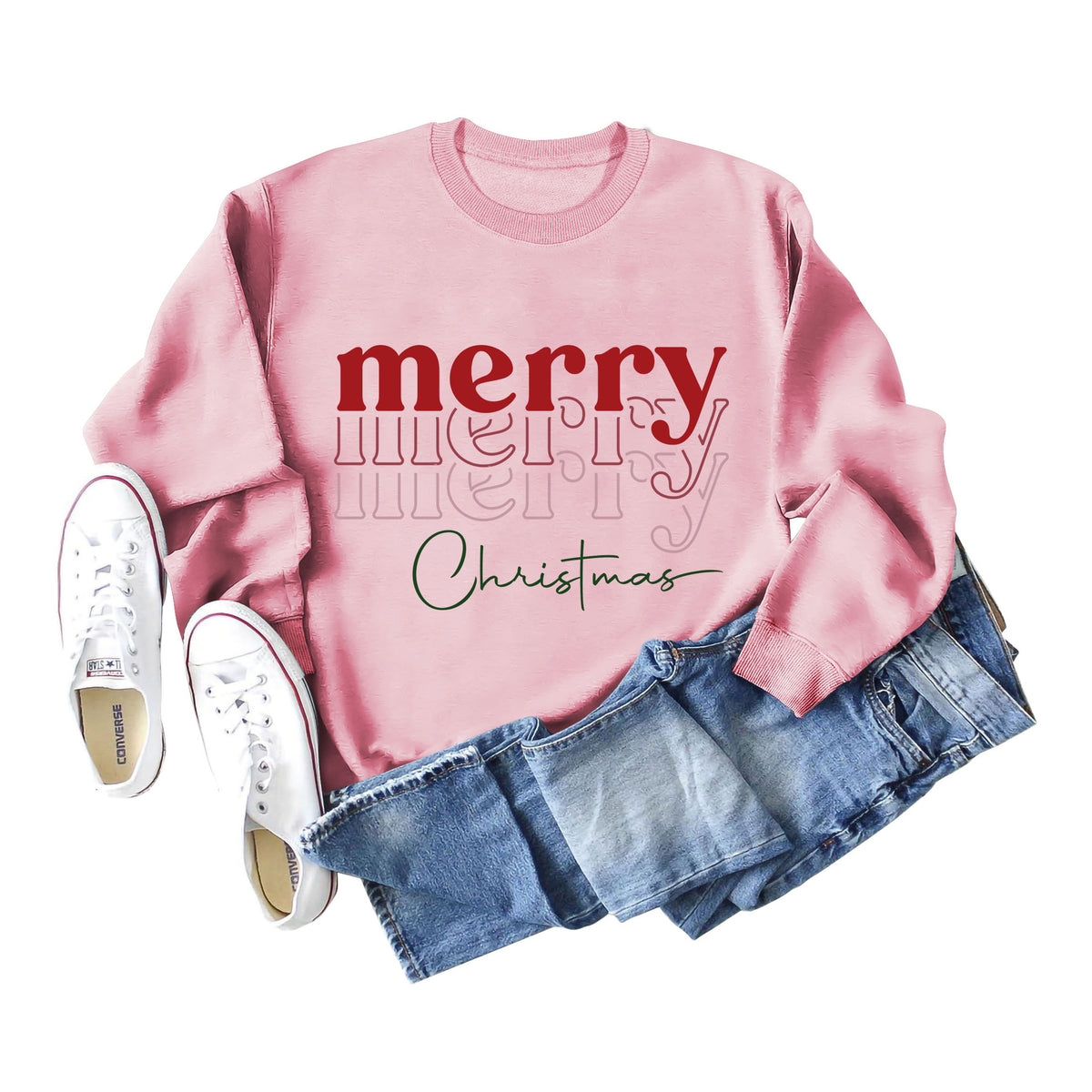 Women's Festive Letter Print Christmas Long Sleeve Sweater