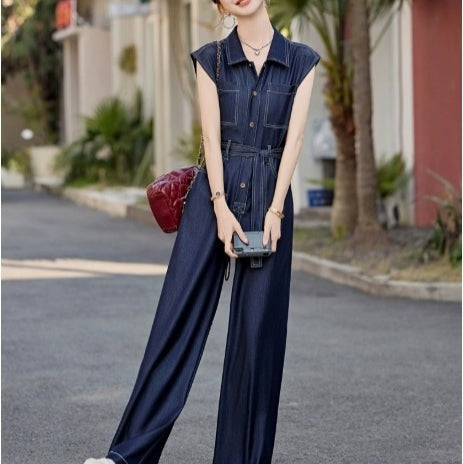 Women's Slimming Tencel Denim Jumpsuit