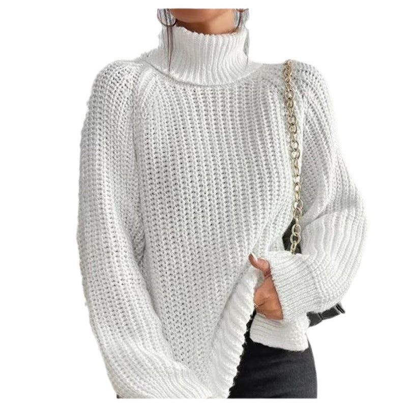 Comfortable Womens Top with a High Fold-over Collar