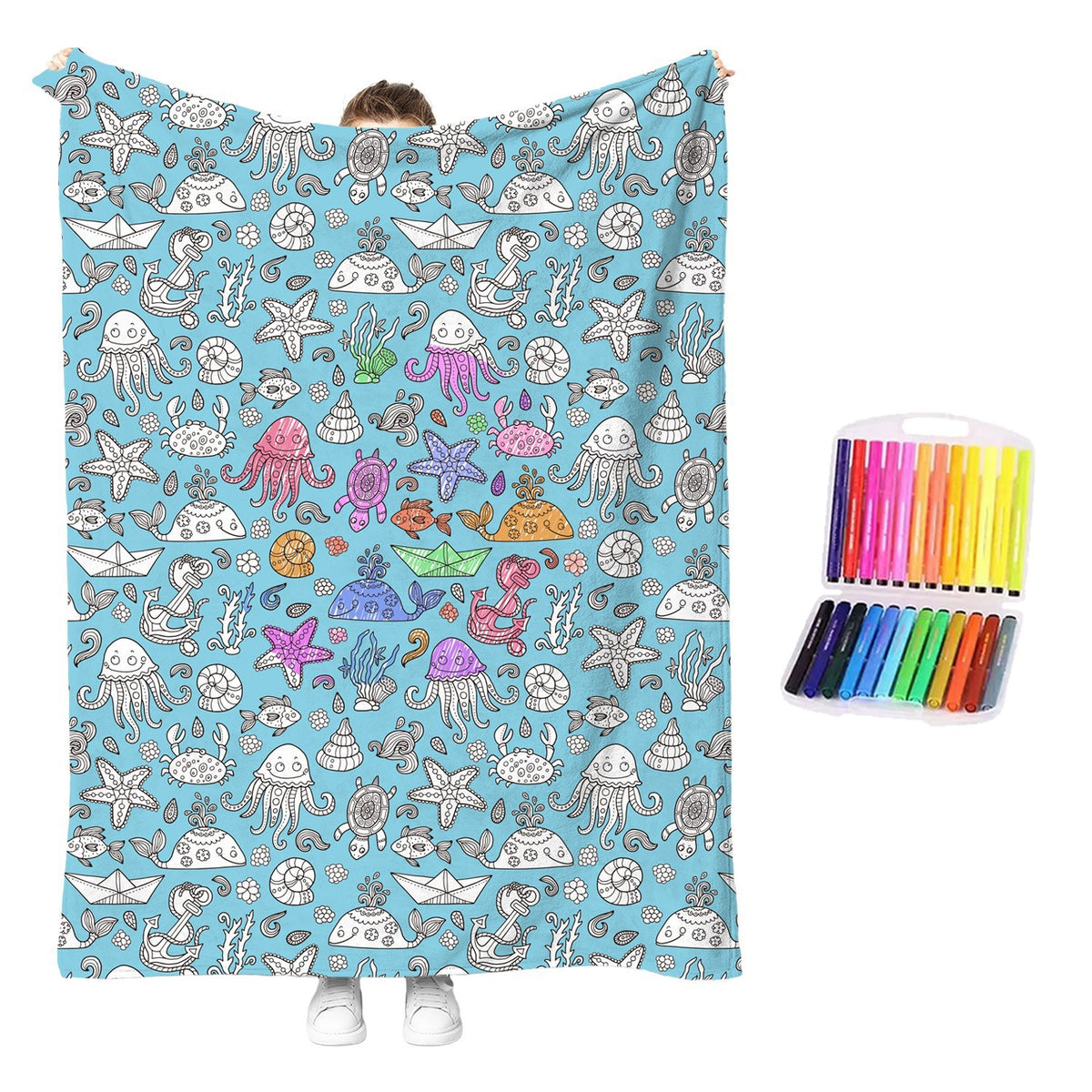 Interactive Diy Creative Painting and Graffiti Blanket
