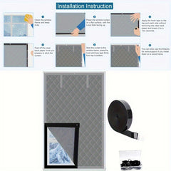 Roll-up Thick Insulated Door Curtain, Block Cold Wind Save Heating Cost, Dual Installation Windproof Thermal Door Drape for Yard Home Garage Balcony