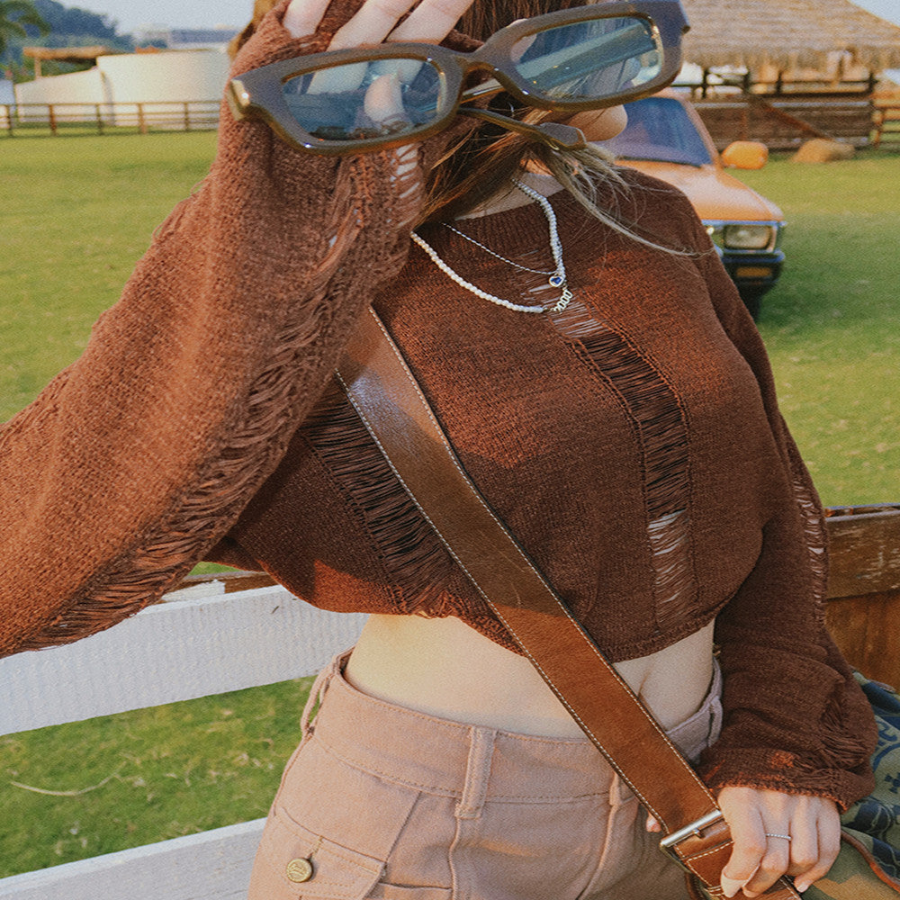 Vintage Hollow Long Sleeve Pullover Blouse