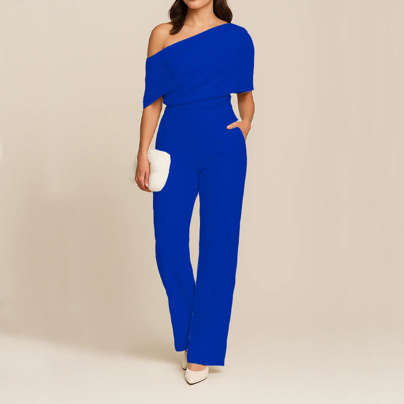 Elegant One-Shoulder Slimming Jumpsuit for Women