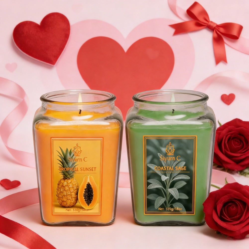18 oz Mixed Bottle Soy Wax Scented Candle Set – Assorted Fragrances