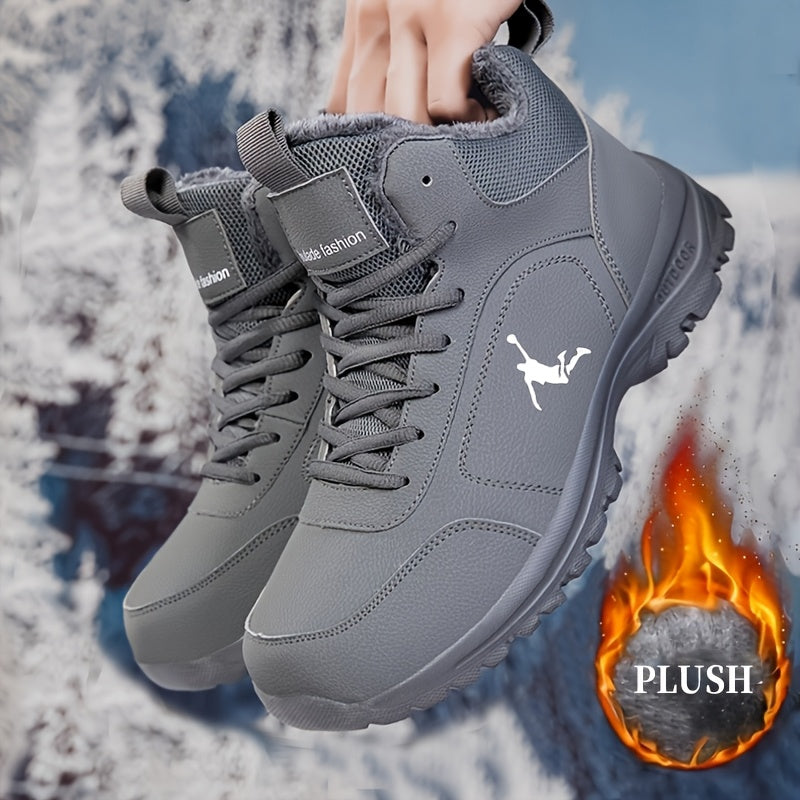 Men's Winter Outdoor Snow Boots – Lightweight Flexible Sole, Plush Lining, Mid‑Top Design, Workwear and Street Style