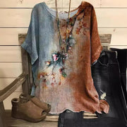 Floral Loose-Fit Short Sleeve Top – Lightweight, Breezy & Trendy