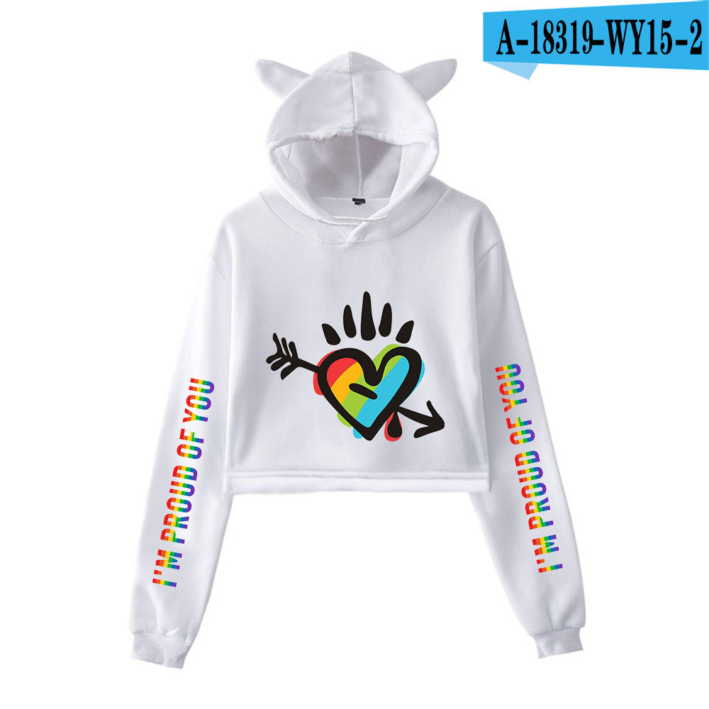 Cute Cat Ear Cropped Navel Sweater
