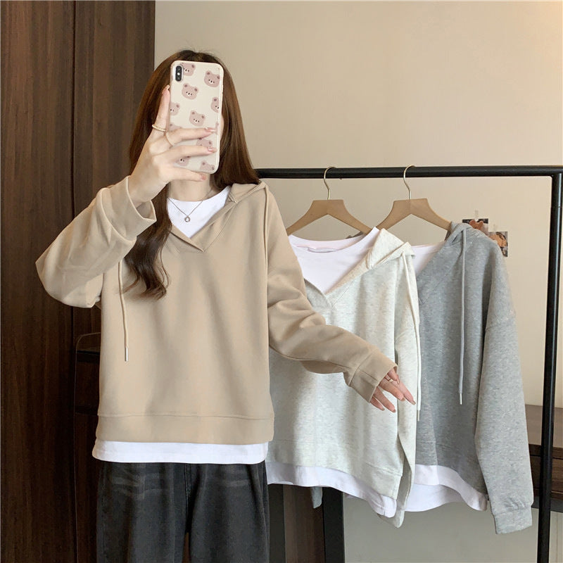 Chic Layered Fake Two-Piece Pullover Top