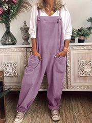 Plus Size Casual Pocket Lace-Up Jumpsuit