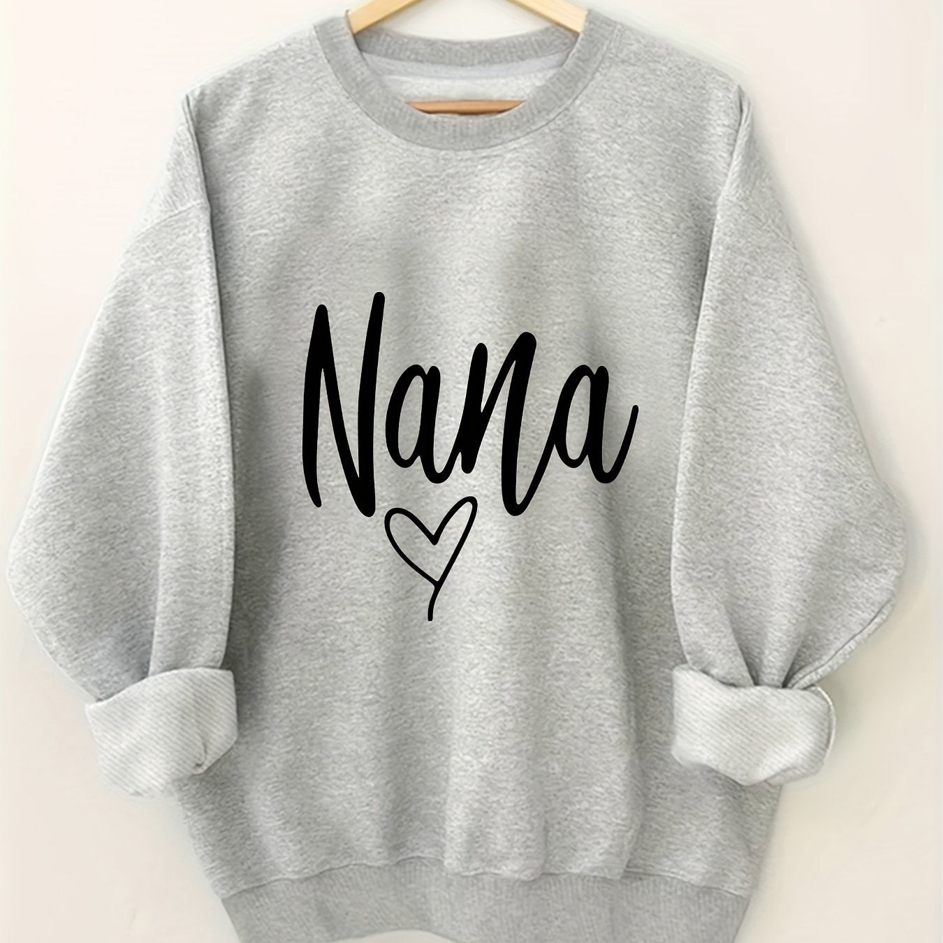 Plus Size Round Neck Letter Print Sweatshirt