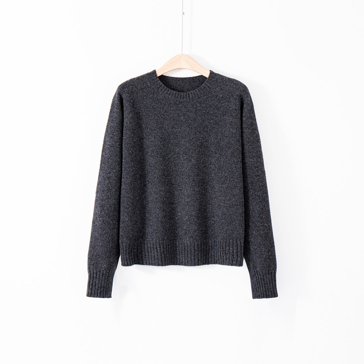 Crew-neck Long-sleeve Top Relaxed-fit Base Layer Effortless Laid-back Style