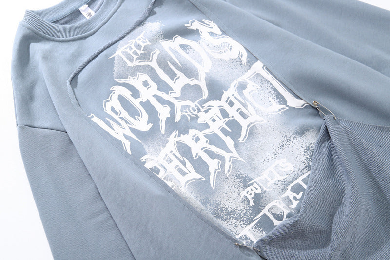 Hip Hop Oversized Letter Print Sweatshirt