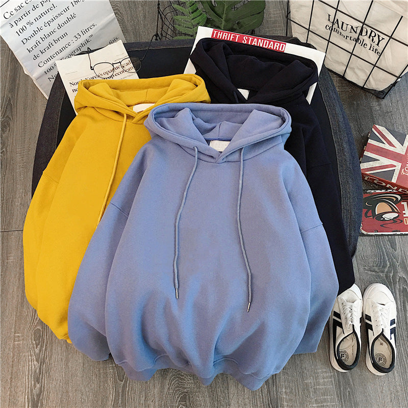 Women's Cozy Solid Color Long Sleeve Pullover Hoodie