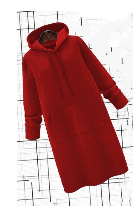 Sparkling Mid-Length Hooded Sweater Dress
