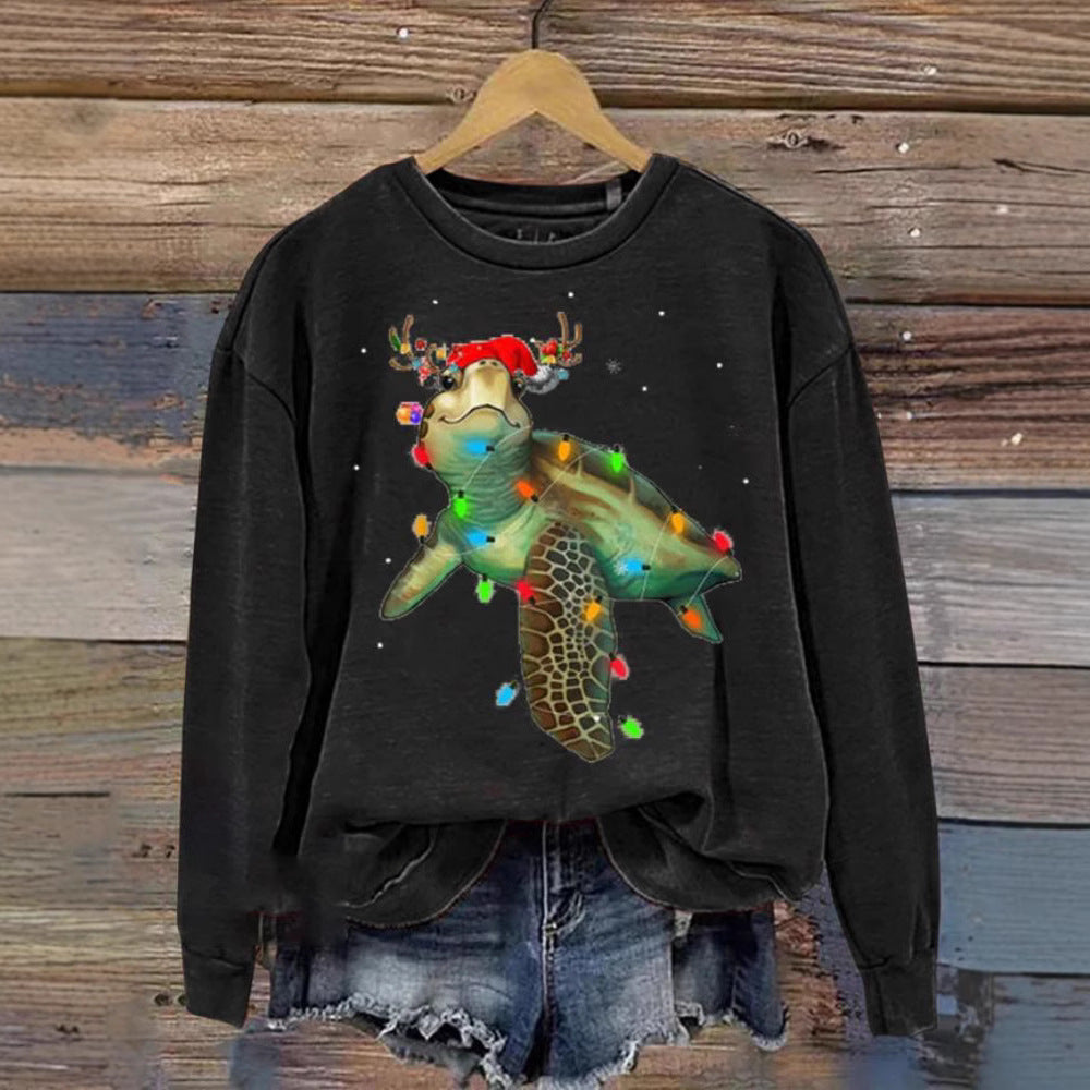 Festive 3D Christmas Print Crew Neck Women's Sweatshirt