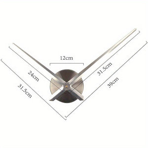 Large DIY Wall Clock Modern 3D Frameless Wall Clock with Mirror Numbers Stickers for Home Office Living Room Bedroom Wall Decoration