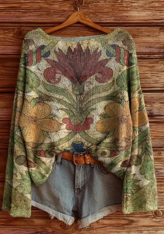 Women's Printed Knitted Sweater