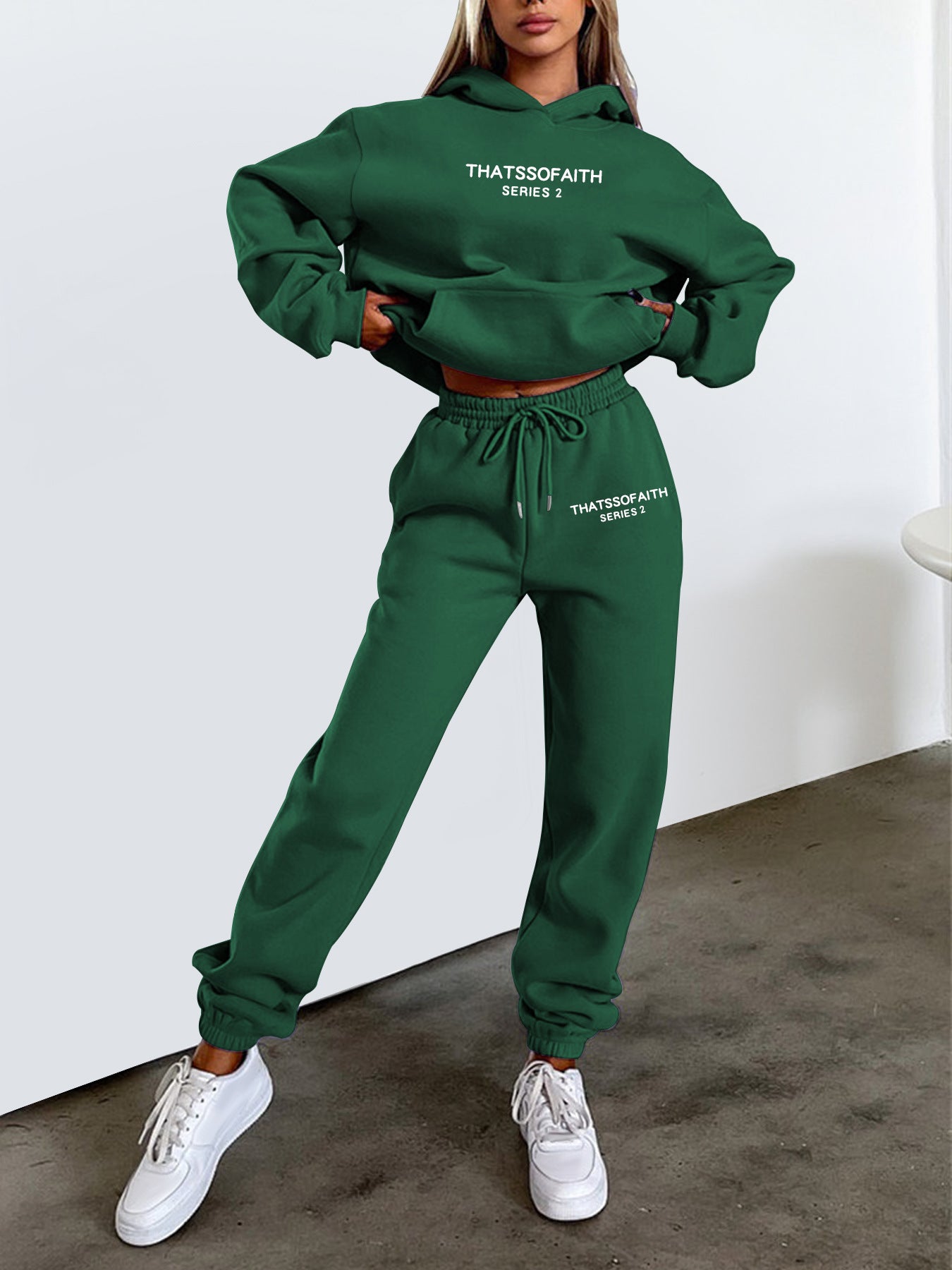 Women's Letter Print Hoodie & Trousers Set