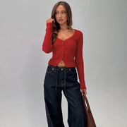 Women's European And American-style Long-sleeved Slim-fit Cropped Knit Top