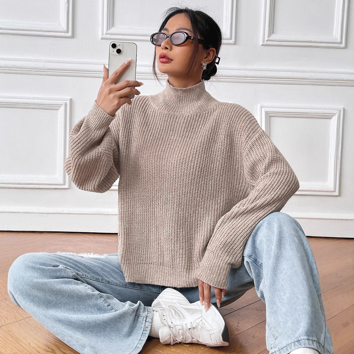 Half Turtleneck Autumn and Winter Undershirt Sweater Pullover