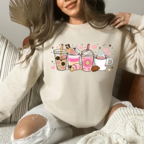 Chic Korean Style Printed Loose Crew Neck Sweater