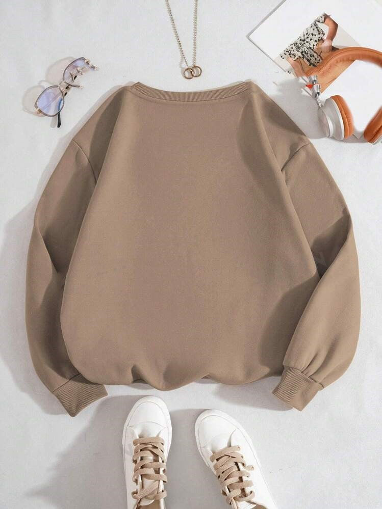 Cozy Fleece-Lined Graphic Sweatshirt for Women