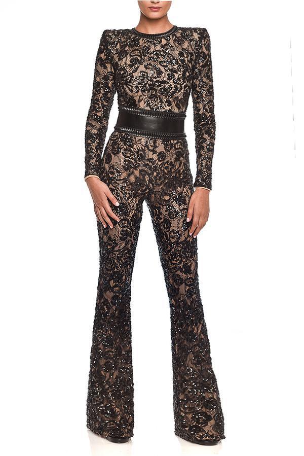 Chic Slim-Fit Lace Jumpsuit for Women
